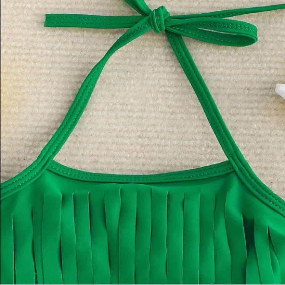 NWT Baby Girl Pineapple Fringe Bikini Swimsuit 3-Piece Set 12-24